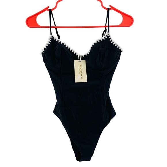 RAMY BROOK Addisyn Swimsuit Size Extra Small One Piece NWT Black White Designer - Picture 2 of 16